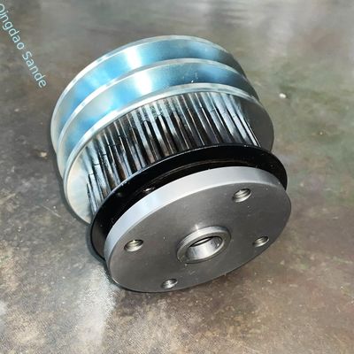 Heavy-Duty 45# Steel Synchronous Pulley, 2-Groove Precision-Machined Assembly