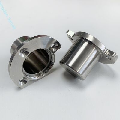 CNC Turned And Milled Stainless Steel Flange Shaft Sleeve With Internal Thread